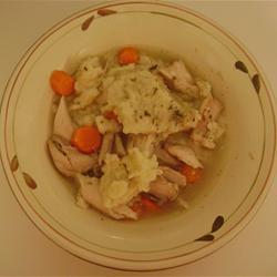 Густой куриный суп с клецками